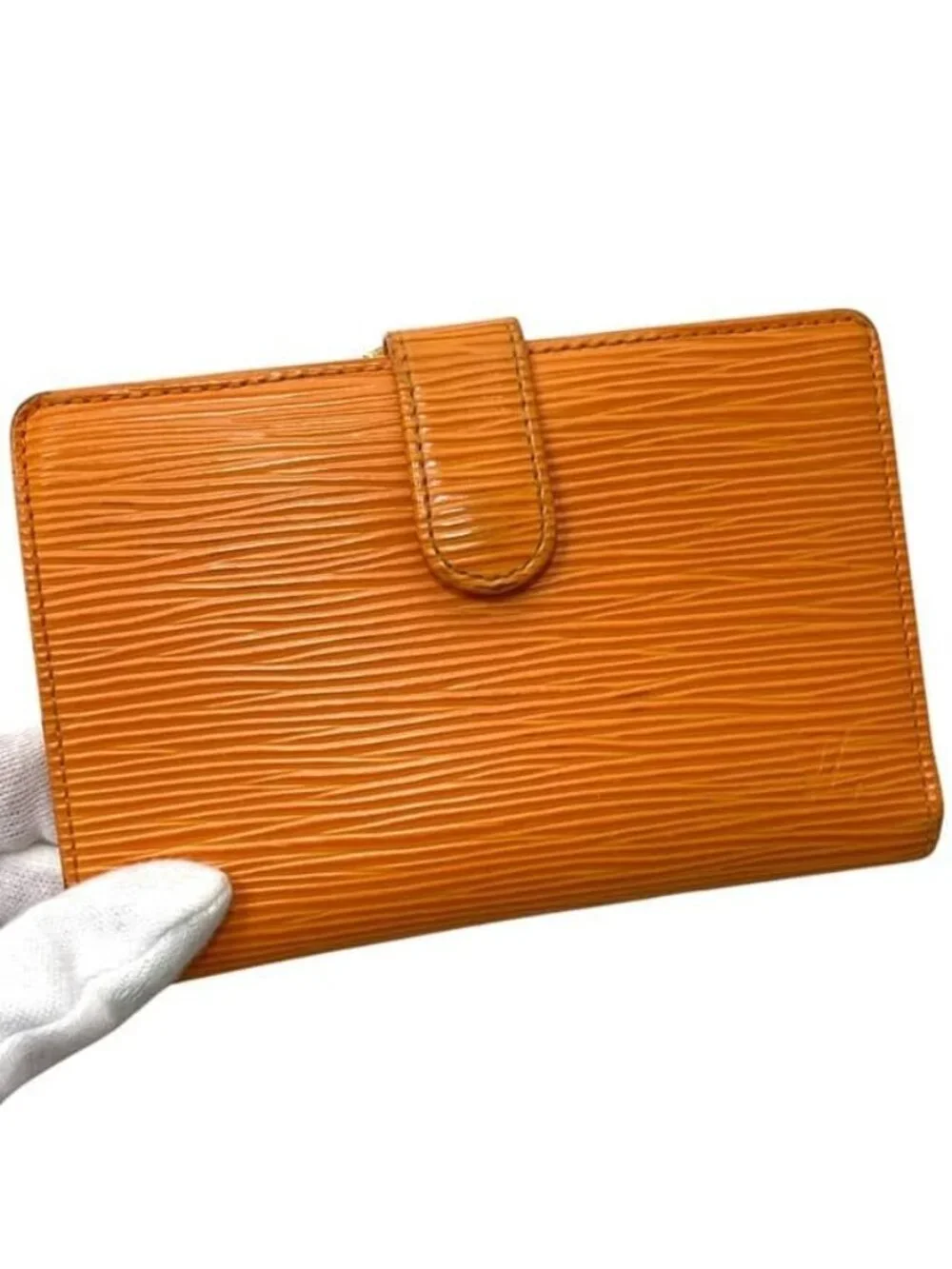 Louis Vuitton Bifold Wallet Portomonevier Viennois Orange Mandarin Epi Kiss